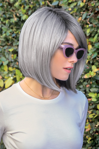 Vada by Amore in Smoky Gray Rooted - Side