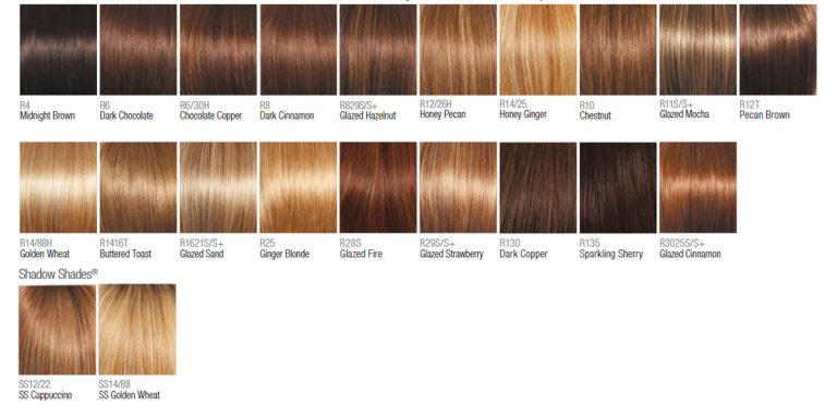 Raquel Welch Wig Colors - Color Charts - LA Wig Company