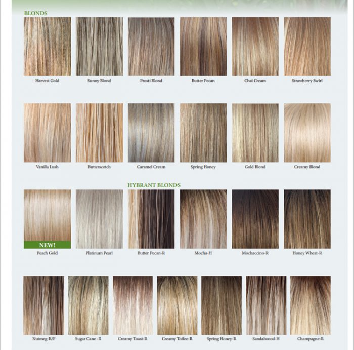 Noriko Wigs Color Chart - Rooted and Long Rooted -LA Wig Company