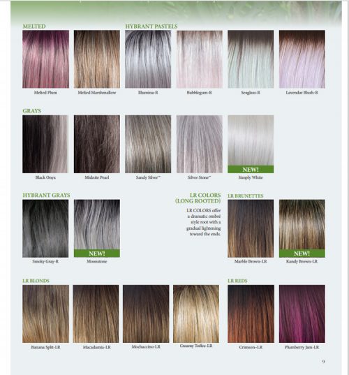 Noriko Wigs Color Chart - Rooted and Long Rooted -LA Wig Company