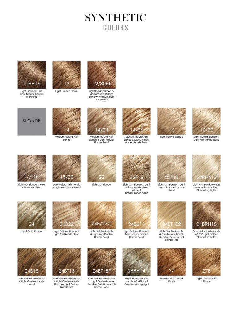 Jon Renau Synthetic Color Chart - LA Wig Company