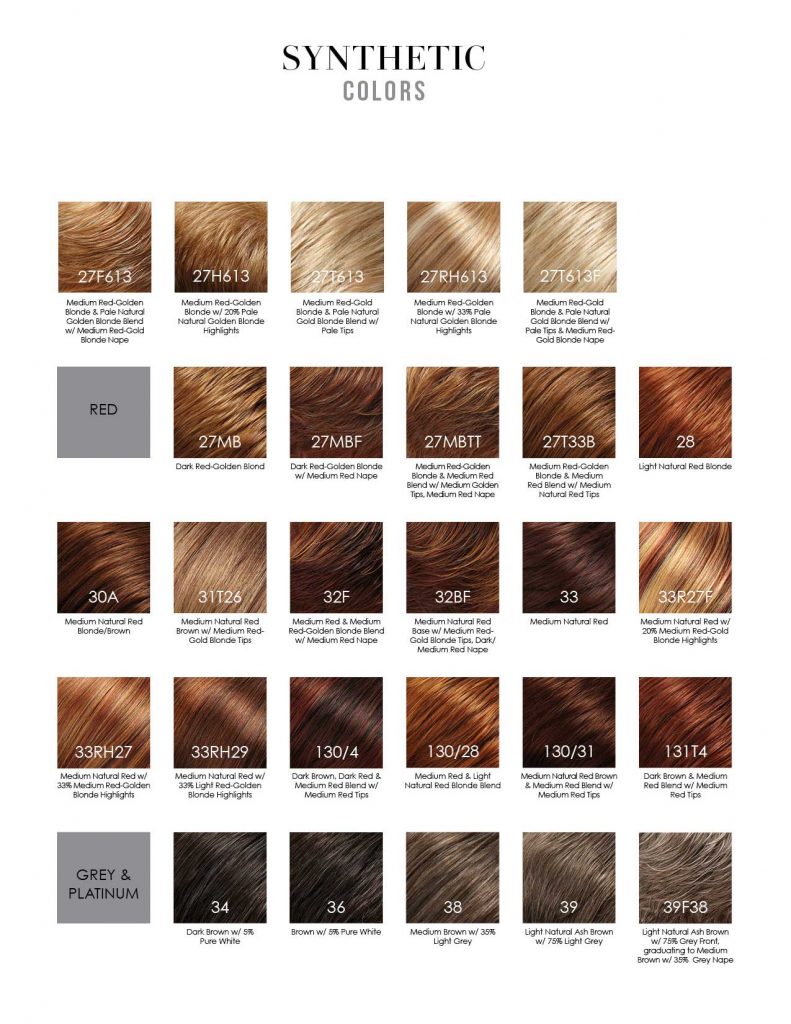 Jon Renau Synthetic Color Chart LA Wig Company