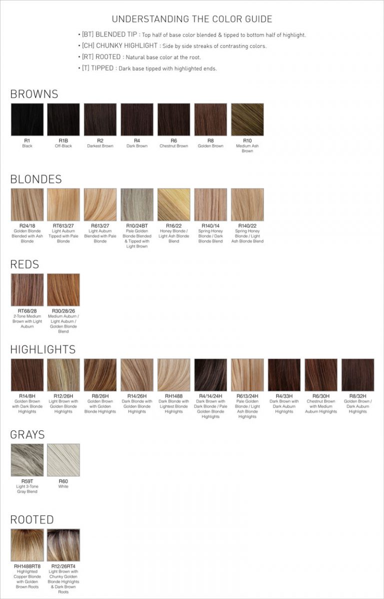 Estetica Wigs Color Chart Estetica Color Options LA Wig Company